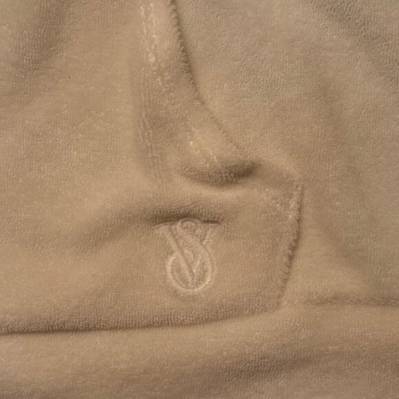 Victorias Secret White Full-Zip Hoodie L/XL Terry Cloth Material With Hooded Des - Picture 5 of 9